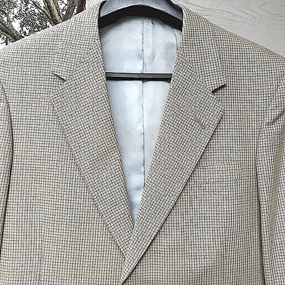 Men' Suit Jacket Sport Coat 44 Harrison / Hickey Freeman Tan Weave - Picture 3 of 9